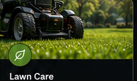 Lawn mower cutting grass